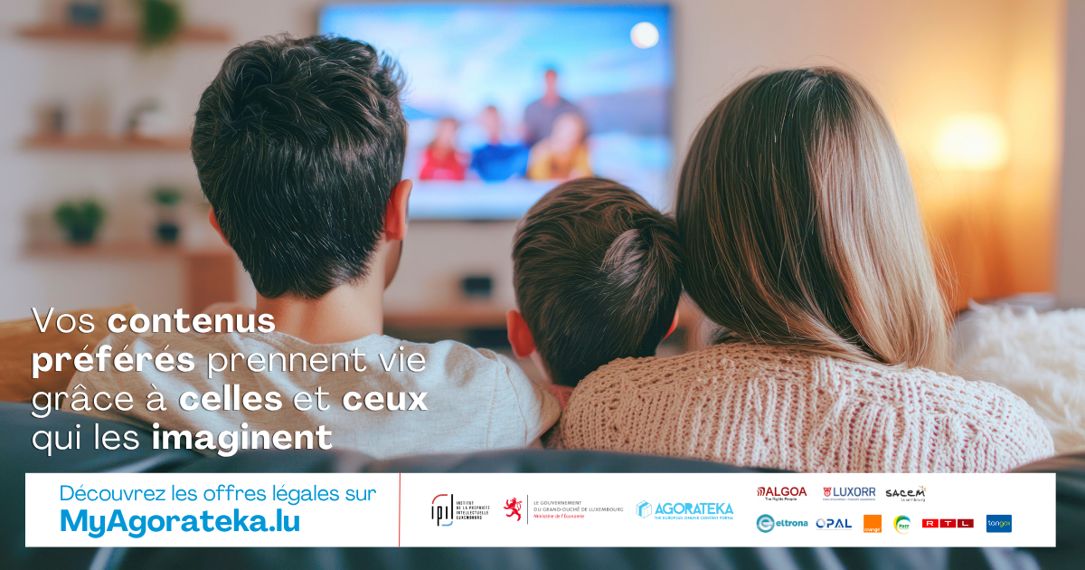 Image illustrant un slogan qui fait la promotion du site MyAgorateka.lu - Vos contenus préférés prennent vie grâce à celles et ceux qui les imaginent.